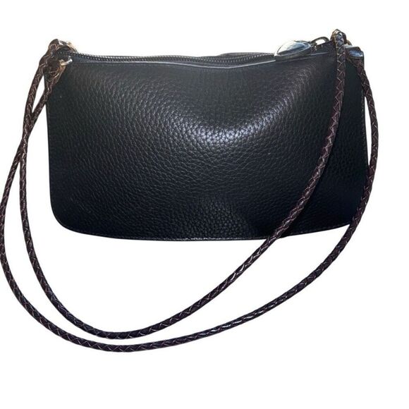 Brighton Black Brown Croc Embossed Leather Small Clutch Purse - Picture 3 of 13